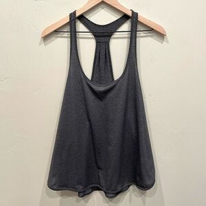 Lululemon Dark Heather Gray Stripe Racerback Tank Top